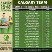 5x5 Custom One Team Calgary Team Hockey Schedule Gardening Services Magnets 20 Mil Square Corners