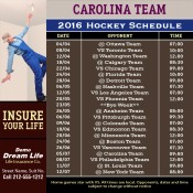 5x5 Custom One Team Carolina Team Hockey Schedule Life Insurance Magnets 20 Mil Square Corners