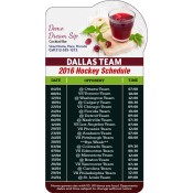 3.875x7.25 Custom One Team Dallas Team Hockey Schedule Bump Shape Cocktail Bar Magnets 20 Mil