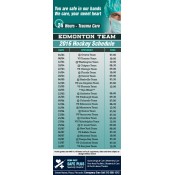 3.5x9 Custom One Team Edmonton Team Hockey Schedule Specialty Hospital Business Card Magnets 20 Mil
