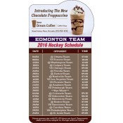 3.875x7.25 Custom One Team Edmonton Team Hockey Schedule Bump Shape Coffee Shop Magnets 20 Mil