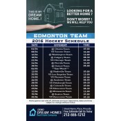 4x7 Custom One Team Edmonton Team Hockey Schedule Real Estate Magnets 25 Mil Round Corners