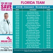 5x5 Custom One Team Florida Team Hockey Schedule Super Specialty Hospital Magnets 20 Mil Square Corners