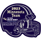 4.25x3.5 Custom One Team Minnesota Team Hockey Schedule Right Facing Helmet Shape Investment Solutions Magnet 20 Mil