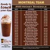 5x5 Custom One Team Montreal Team Hockey Schedule Coffee Shop Magnets 20 Mil Square Corners