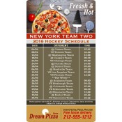 4x7 Custom One Team New York Team Two Hockey Schedule Pizza Magnets 25 Mil Round Corners