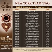 5x5 Custom One Team New York Team Two Hockey Schedule Coffee Shop Magnets 20 Mil Square Corners