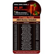 3.875x7.25 Custom One Team Ottawa Team Hockey Schedule Bump Shape Cocktail Bar Magnets 20 Mil