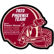 4.25x3.5 Custom One Team Phoenix Team Hockey Right Facing Helmet Shape Real Estate Magnets 20 Mil