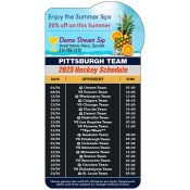 3.875x7.25 Custom One Team Pittsburgh Team Hockey Schedule Bump Shape Cocktail Bar Magnets 20 Mil