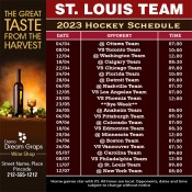 5x5 Custom One Team St Louis Team Hockey Schedule Wine Shop Magnets 20 Mil Square Corners