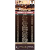 3.5x9 Custom One Team Vancouver Team Hockey Schedule Attorney At Law Business Card Magnets 20 Mil
