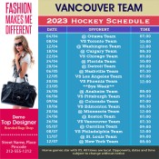 5x5 Custom One Team Vancouver Team Hockey Schedule Bags Shop Magnets 20 Mil Square Corners