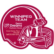 4.25x3.5 Custom One Team Winnipeg Team Hockey Right Facing Helmet Shape Fashion Store Magnets 20 Mil