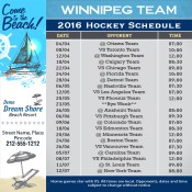 5x5 Custom One Team Winnipeg Team Hockey Schedule Beach Resort Magnets 20 Mil Square Corners