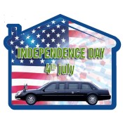 4.25x3.5 Custom House Shaped Independence Day Magnets 20 Mil