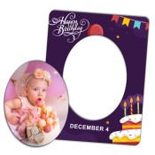 3.5x4.5 Custom Picture Frame Oval Punch Magnets 20 Mil