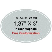 1.37X3 Custom Printed Oval Shaped Magnets 35 Mil