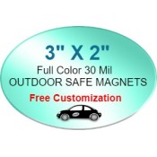 3X2 Custom Printed Oval Shaped Notekeeper Magnets 35 Mil