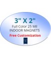 3x2 Custom Oval Shape Magnets 25 Mil