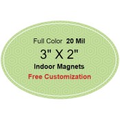 3x2 Custom Oval Shape Magnets 20 Mil