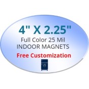 4x2.25 Custom Oval Shape Magnets 25 Mil