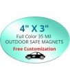 4x3 Custom Oval Magnets - Outdoor & Car Magnets 35 Mil