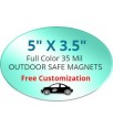 5x3.5 Custom Printed Oval Magnets - Outdoor & Car Magnets 35 Mil