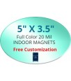 5x3.5 Custom Oval Magnets 20 Mil