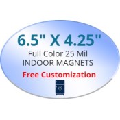 6.5x4.25 Custom Oval Shape Magnets 25 Mil