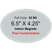 6.5x4.25 Personalized Oval Shape Indoor Magnets 35 Mil