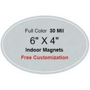 6x4 Promotional Oval Shape Magnets - Indoor Magnets 35 Mil