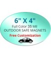 6x4 Custom Oval Shape Magnets - Outdoor & Car Magnets 35 Mil