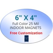 6x4 Custom Oval Shape Magnets 25 Mil