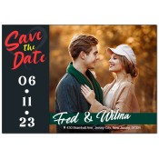 3.5x5 Custom Green Stripe Floral Ornament Wedding Save the Date Magnets 20 Mil Square Corners