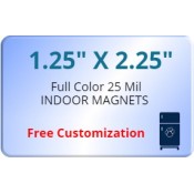 1.25x2.25 Customized Magnets 25 Mil Round Corners