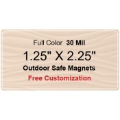 1.25x2.25 Custom Magnets - Outdoor & Car Magnets 35 Mil Round Corners