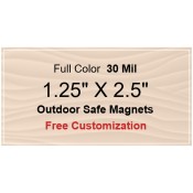 1.25x2.5 Custom Magnets - Outdoor & Car Magnets 35 Mil Square Corners