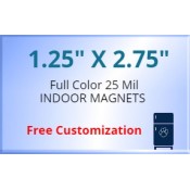 1.25x2.75 Custom Magnets 25 Mil Square Corners