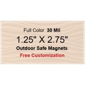 1.25x2.75 Custom Magnets - Outdoor & Car Magnets 35 Mil Square Corners