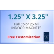 1.25x3.25 Custom Magnets 25 Mil Square Corners
