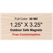 1.25x3.25 Custom Magnets - Outdoor & Car Magnets 35 Mil Square Corners