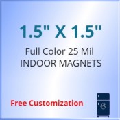 1.5x1.5 Customized Magnets 25 Mil Square Corners