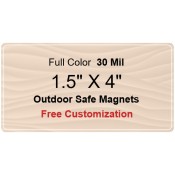 1.5x4 Custom Magnets - Outdoor & Car Magnets 35 Mil Round Corners