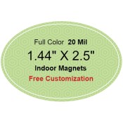1.44X2.5 Custom Printed Oval Shaped Magnets 20 Mil