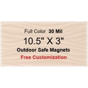 10.5x3 Custom Magnets - Outdoor & Car Magnets 35 Mil Square Corners