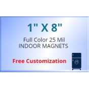 1x8 Custom Magnets 25 Mil Square Corners