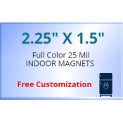 2.25x1.5 Custom Magnets 25 Mil Square Corners