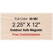2.25x12 Custom Magnets - Outdoor & Car Magnets 35 Mil Square Corners