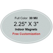 2.25x3 Custom Oval Indoor Magnets 35 Mil